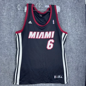 Adidas NBA Jersey Mens Large Black Lebron James #6 Miami Heat Basketball Active - Picture 1 of 12