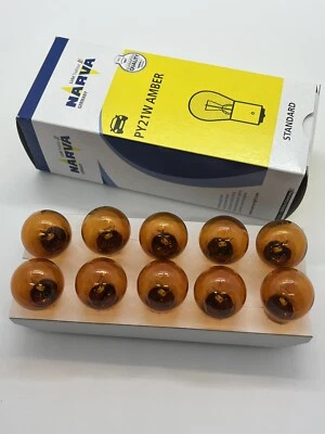 10 x NARVA GERMANY 581 PY21W Amber Orange Indicator Light Bulbs 567 - 12V 21W - Image 1 of 4