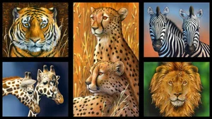 Nature Studies - Safari Gaze - 24" x 44" PANEL - DIGITAL PRINT, Cotton fabric - Imagen 1 de 1