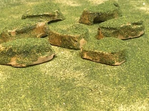 Spur N HO Anlage malerisches Diorama Zubehör Wald Felsbrocken, Felsen mit Gras 7 x - Bild 1 von 5