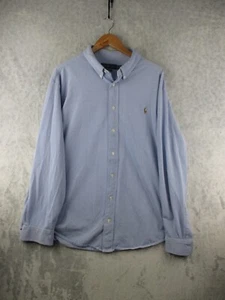 Ralph Lauren Button Down shirt Men Size 2XLT Blue Knit Oxford Long Sleeve - Picture 1 of 14
