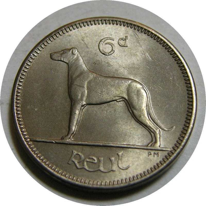 elf Ireland 6 Pence 1963  Dog  Wolfhound - Image 1 of 1
