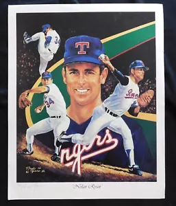 Nolan Ryan 1992 Angelo Marino Lithograph - Signed By Angelo - Texas Rangers - Picture 1 of 11