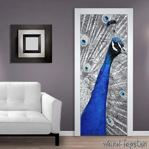 Türtapeten Selbstklebende Wandbild Tür Poster Peacock Pfau Modernes 1443 - Picture 1 of 2