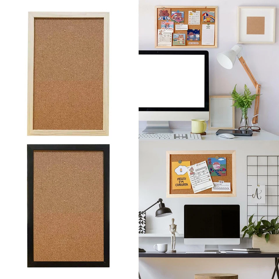 Hexagon Cork Bulletin   Memo Board Wood Frame Pin Board - Image 1 of 1