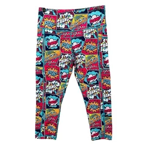 CVG Constantly Varied Gear Knockout Leggings Womens Multi Comic Book Capri Sz M - Picture 1 of 8