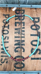 Turquoise And Coral Beaded Necklace Brown Blue And Red Southwestern - Picture 1 of 4