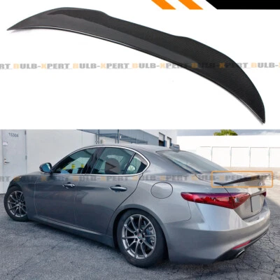 СПОЙЛЕР КРЫЛО БАГАЖНИКА ИЗ УГЛЕРОДНОГО ВОЛОКНА ДЛЯ 2017-22 ALFA ROMEO GIULIA HIGHKICK DUCKBILL - Изображение 1 из 4