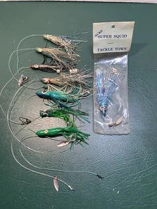 Lotto Squid Jig Lure | Tonno | Mahi Mahi | Basso Strippato | Cod | 8 varie misure - Foto 1 di 12