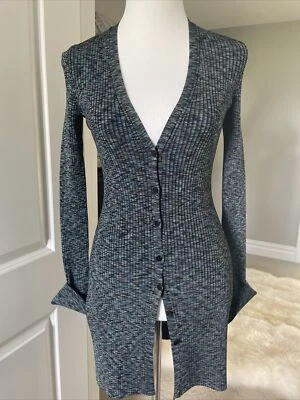 Cárdigan para mujer Theory Rib con cable negro P $425 nuevo con etiquetas Foto 1 de 4