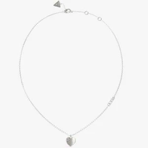 Hermoso Collar Corazón de Cristal Pavimentado en Tono Plateado UBN03035RH - Imagen 1 de 1
