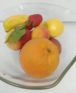 MCM Rubber Faux Fruit Peach Strawberries Apple Plum Orange Artificial Fake Lot - Picture 1 of 8