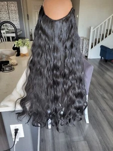 Lockige natürliche schwarze V-förmige 5 Clips synthetische Haarverlängerung, Hitzebeständigkeit, - Bild 1 von 6