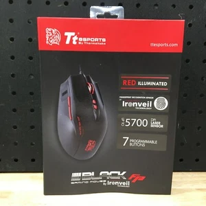 THERMALTAKE BLACK FP MO-BKU-WDLG BK-01 7 BUTTON MOUSE WIRED USB - RRP:$140 NEW - Picture 1 of 3