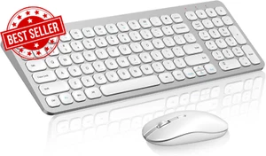 Wireless Keyboard Mouse Combo, Compact Full Size Wireless Keyboard and Mouse Se - Picture 1 of 12