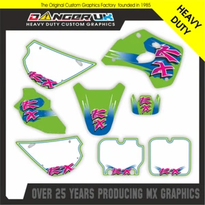 KAWASAKI KX 80 100 1991-1997 MOTOCROSS MX RETRO GRAPHICS DECALS STICKERS - Picture 1 of 2