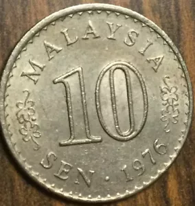 1976 MALAYSIA 10 SEN COIN - Picture 1 of 2