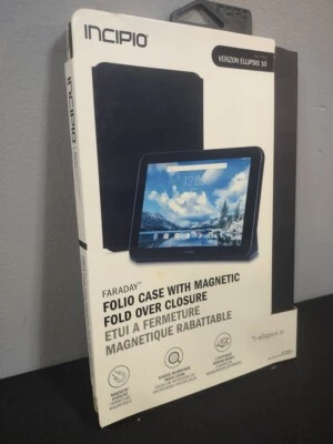 Incipio Faraday Verizon Ellipsis 10 Black Tablet Folio Case Cover Magnetic Fold - Image 1 of 4