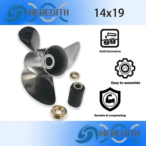 14"x19" Stainless Steel Outboard Prop for Mercury 90-300HP,15 Spline Tooth,RH - Picture 1 of 5