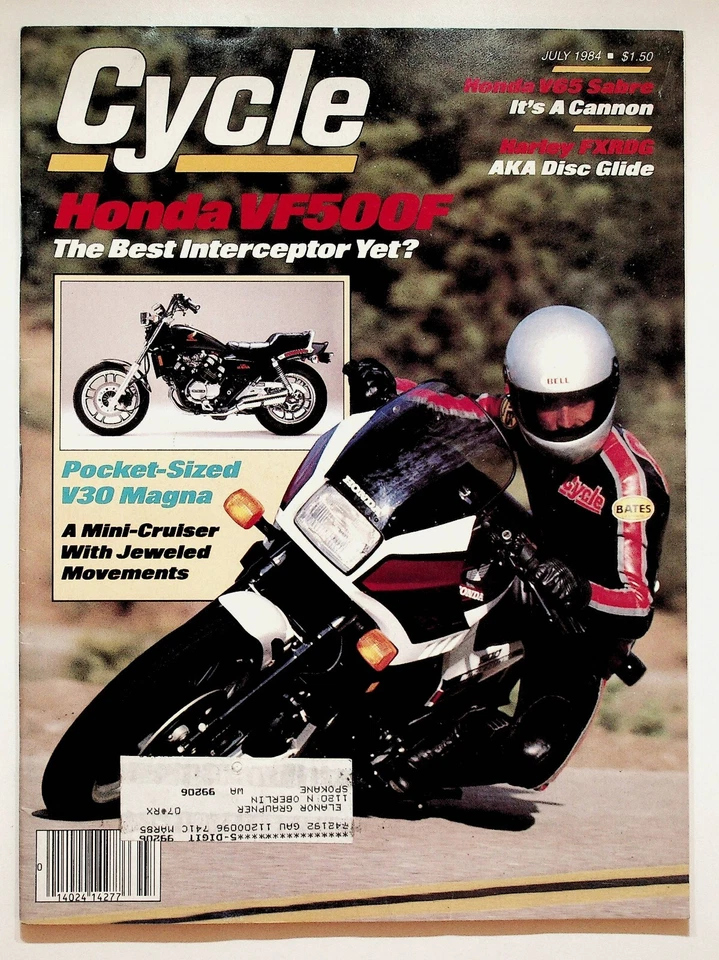 1984 July Cycle Motorcycle Magazine Honda VF500F Interceptor Magna V65 Sabre - Image 1 of 4