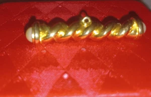 Goldfarbene & künstliche Perlen Stab Brosche Anstecknadel 2" - Bild 1 von 3