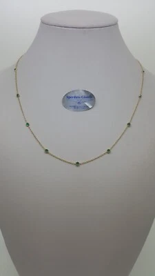 Collana Colierino En Oro Amarillo 18KT 750 Con Zirconios Verdes 3 Gramos (5431) - Imagen 1 de 4