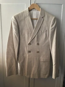 Top man Linen Mix Double Breasted Blazer - Picture 1 of 5