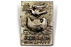 INCREDIBLE Vintage Silver JUBILAEUM ROMAE 1975 Dove & ARK Brooch Pin By COLOMBO - Picture 1 of 2