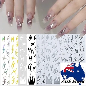 Nail Flames mirror stickers self adhesive decoration - Picture 1 of 8