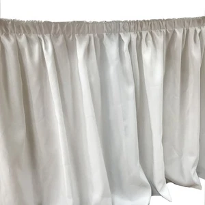 Polyester Tischrock Skirting Partydekoration Hochzeitsdeko Tischdeko Weiss 4-6 M - Bild 1 von 1