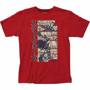 Star Wars Manga T Shirt Mens Licensed Movie Jedi Yoda Retro Adult Tee New Red - Picture 1 of 2