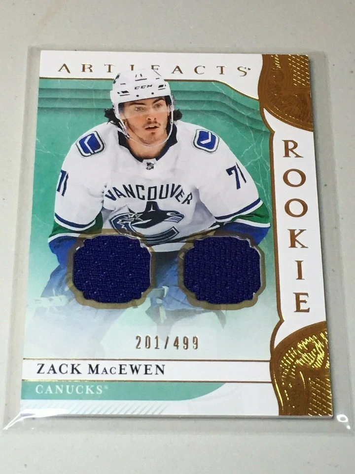 F37570 2019-20 UD Artifacts Base Gold Jersey Relic #172 Zack MacEwen /499 - Image 1 of 1