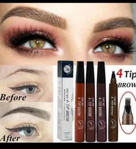 4 head fork tip eyebrow tattoo pen liquid brow enhancer dye tint pencil charm VQ - Picture 1 of 12