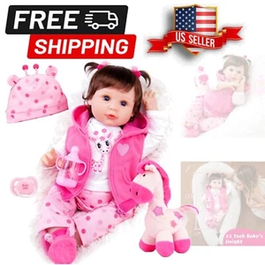 22-Inch Realistic Reborn Baby Girl Doll with Accessories & Plush Deer Toy - Picture 1 of 10