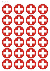 24X PRECUT SWITZERLAND FLAG RUGBY EDIBLE WAFER PAPER, CUPCAKE, CAKE TOPPERS 1232 - Picture 1 of 1