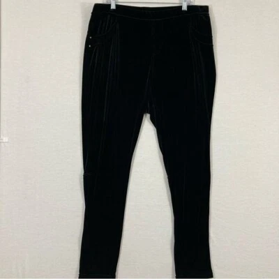 Calvin Klein Black Velvet Stretch Slim Pull-on Pants size 3X - Image 1 of 4