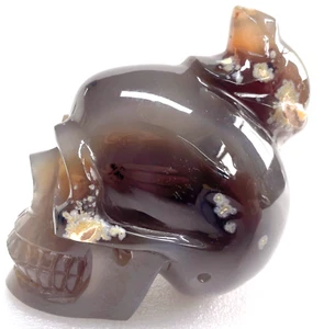 4.8'' Natural Agate Geode crystal gemstone Carved Skull Cluster Skeleton Healing - Picture 1 of 8