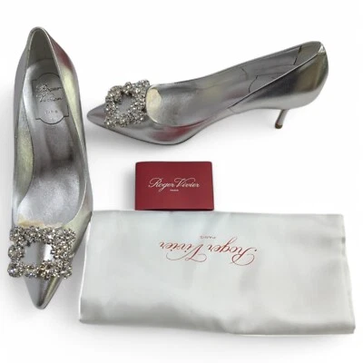 Roger Vivier Flower Strass Buckle Pumps in Leather (Model: RVW41417620KACB200) - Image 1 of 4