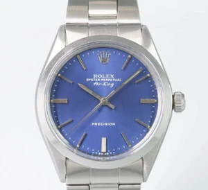 Rolex Air King Ref.5500 1972 Cal.1520 Automatic Blue Dial Stainless Men's Watch - Picture 1 of 12