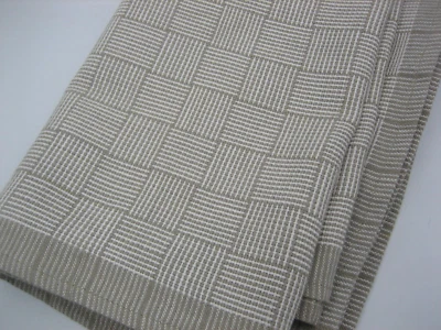 Kitchen Dish Towels Set of Two (2) Taupe Geometric Print Neutral Style - Image 1 of 4