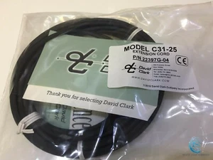 DAVID CLARK HEADSET EXTENSION CORD (STRAIGHT) 25 ft. MODEL C31-25 p/n 22397G-04 - Bild 1 von 2