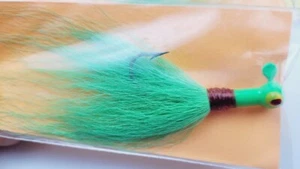 5 units - Bucktail Jigs Lure 1/4oz 3/0 Chartreuse Saltwater Striper Fluke Lot - Picture 1 of 3
