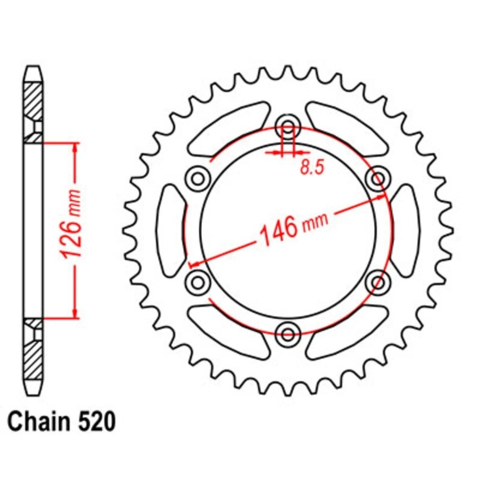 SuperSprox Rear Sprocket 53T for Suzuki DR250R 1998-2000 >520 - Imagem 1 de 1