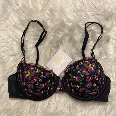 Sujetador Savage X Fenty 34C Balconette estampado negro con aros cierre trasero NUEVO  Foto 1 de 4