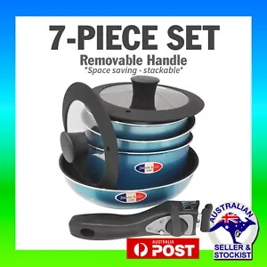 Cookware Set Stackable Space Saving Removable Handle Camping Caravan Boat 4WD - Picture 1 of 10