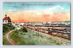 AK Kalifornien Los Angeles CA San Pedro Harbor Railroad Zug 1910er  - Bild 1 von 2