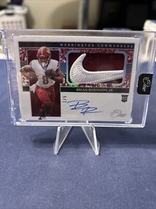 2022 Brian Robinson JR Panini One ROOKIE NIKE SWOOSH PATCH Auto RC #D 1/5 - J01