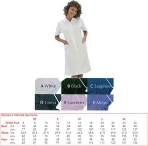 Vestido/uniforme de catering/esteticista para damas - negro DA21B - Imagen 1 de 2