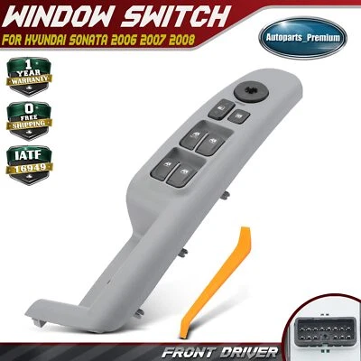 Front Left Driver Beige Power Window Switch for Hyundai Sonata 2006 2007 2008 - Image 1 of 4
