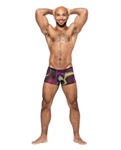Male Power Galactic Sheer Stretchy Micro Mesh Mini Shorts No-Roll Waistband - Picture 1 of 7